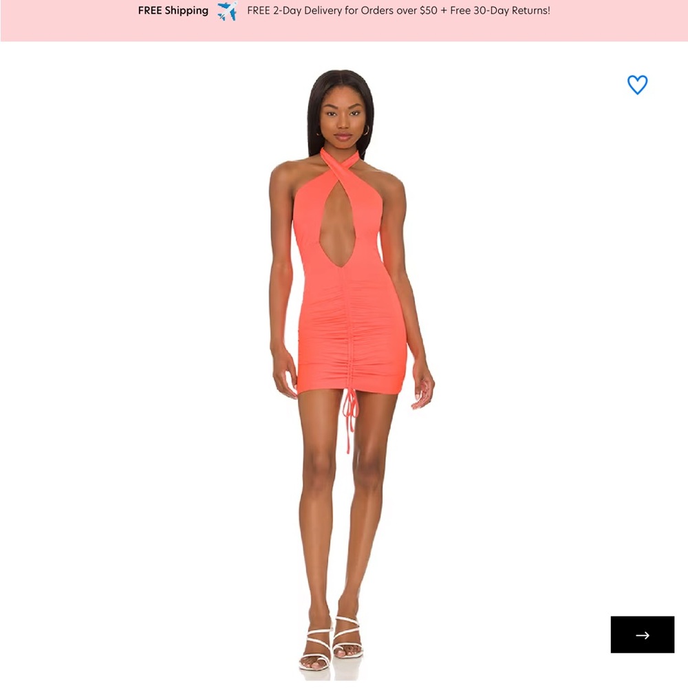 Superdown Ariya Ruched Halter Dress size: L